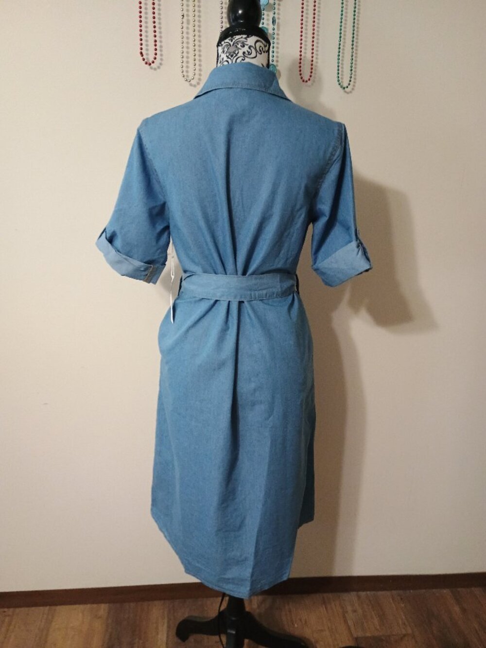 Truly 4 You Chambray Button Down Dress Sz. Large - Picture 6 of 16